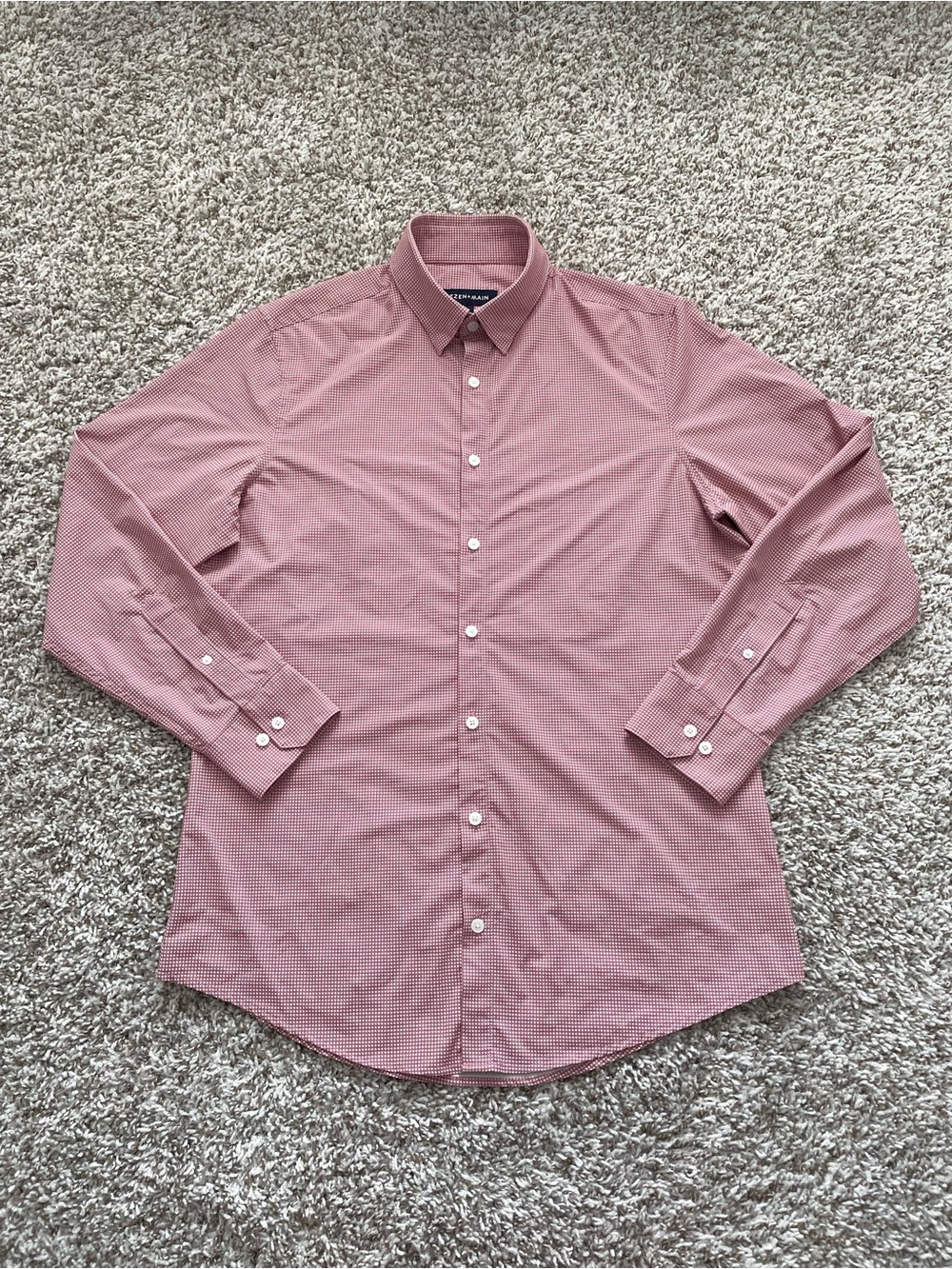 Mizzen + Main Monaco Rose Geo Performance Dress Shirt Men’s Medium Trim
